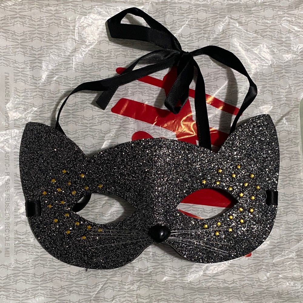 SOLD-H&M Glittery Black Cat Mask